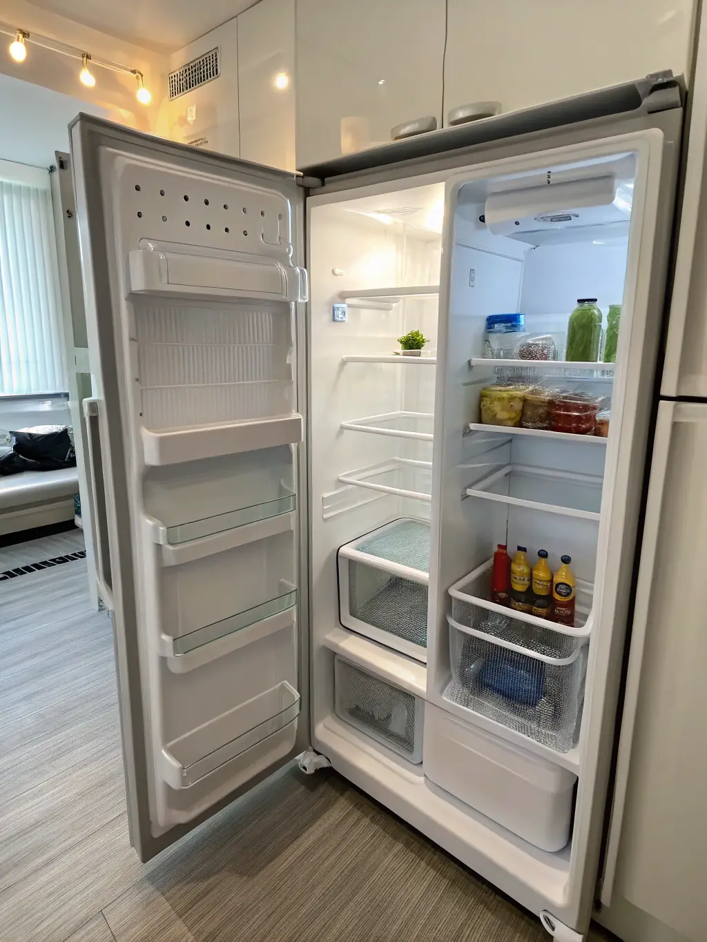 A close-up shot of genuine Sub-Zero parts being used in a repair, emphasizing quality and authenticity. The parts are pristine and well-organized.